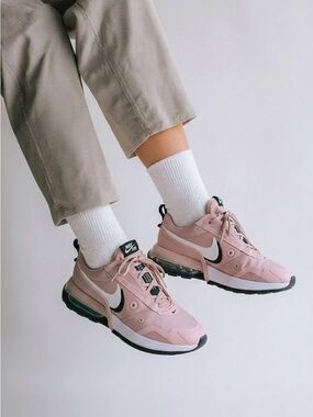 Nike Women's Pink and White Air Max Style Sneakers